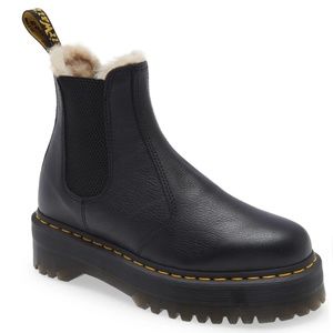 NEW $210 DR. MARTENS 2976 Quad Faux Fur Chelsea Boot in size 9 UK / 11 US!